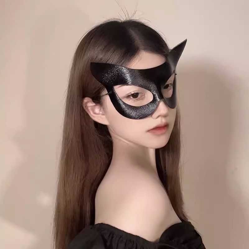 Maschera di piume di Halloween in pizzo sexy per feste in maschera, mezza faccia femminile_voghion.com