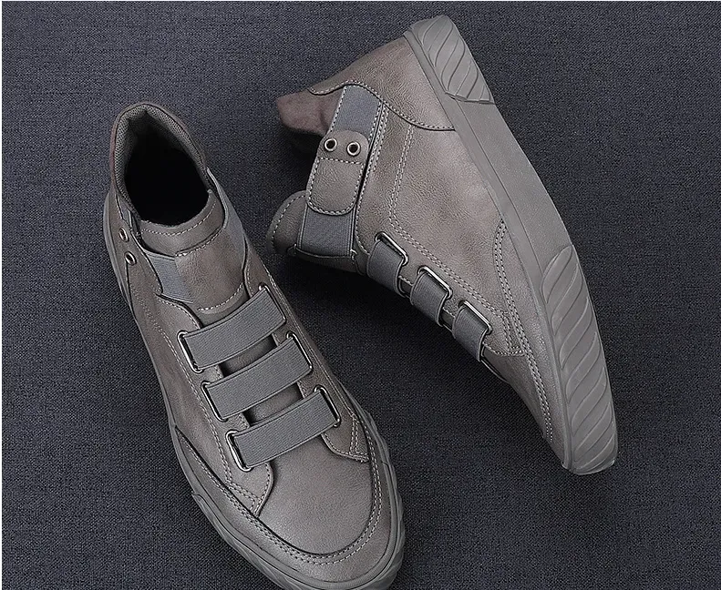 2024 Men's Leather Slip-On Loafers: Casual, Comfy, Cool High Top Flats 4 2e5ec_voghion.com