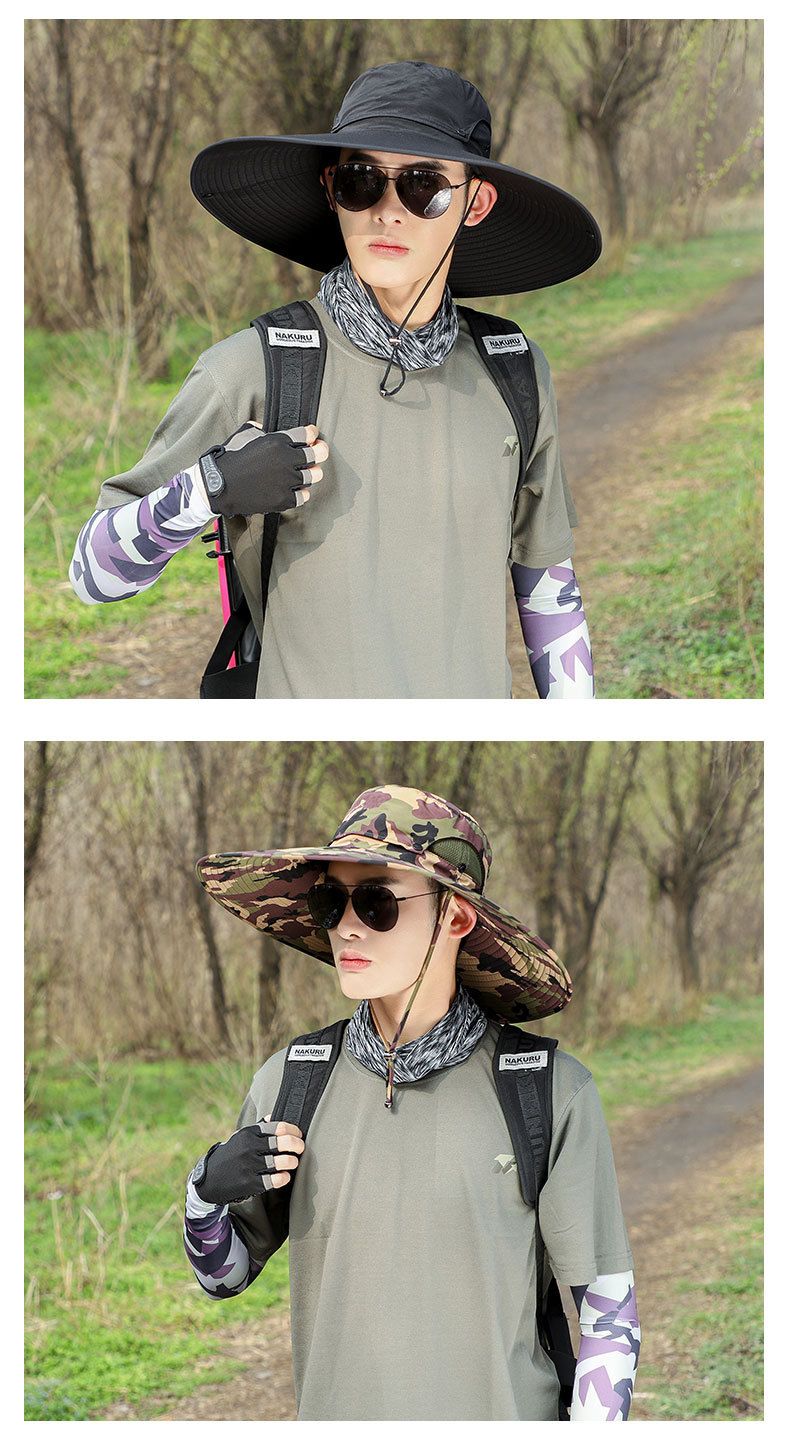 Abnehmbarer Sonnenhut aus Netzgewebe mit breiter Krempe für Herren und Damen – UV-Schutz LSF 50+, atmungsaktiv für Outdoor-Aktivitäten im Sommer_voghion.com