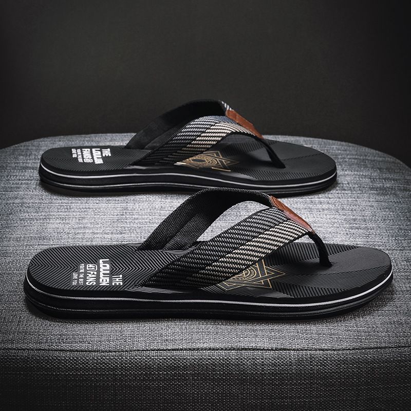 New Beach Herringbone Men In Summer, Non Slip Clip On Feet, Casual Sandals For Outdoor Wear, Trendy Thick Soled Men's_voghion.com