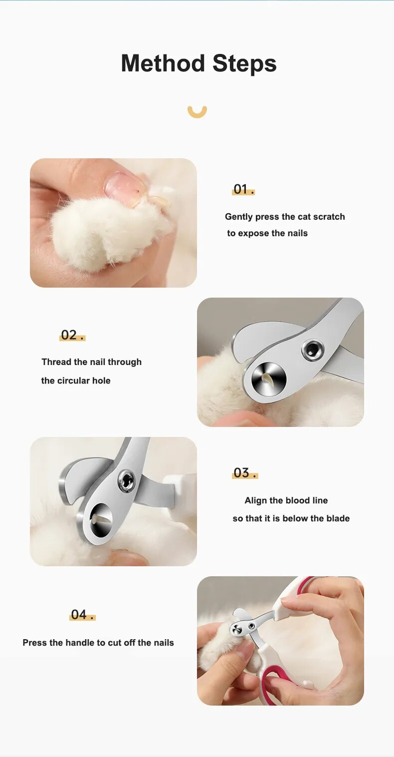 Cortaúñas profesional para gatos pequeños, de acero inoxidable, para cachorros y perros._voghion.com