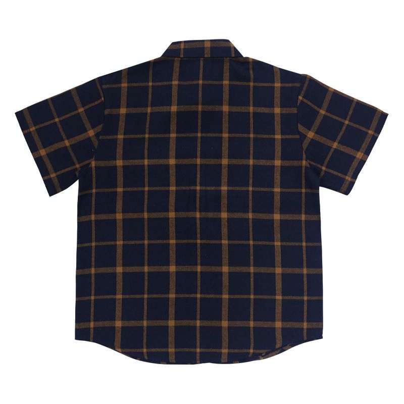 2024 Men's Trendy Plaid Patchwork Buttoned Casual Sports Short Sleeve Shirt_voghion.com