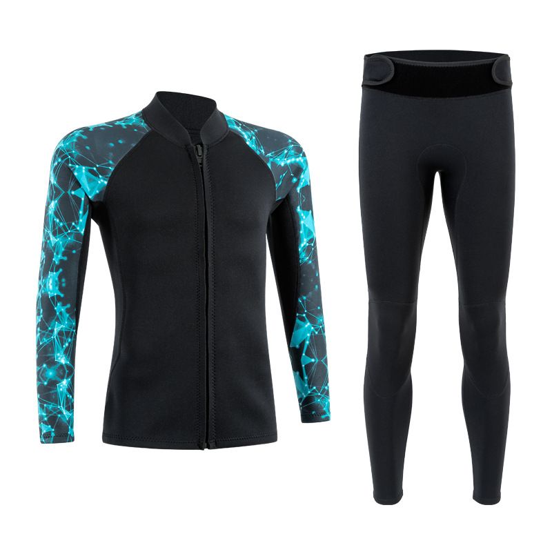 Novo traje de mergulho térmico de 2 mm para homens e mulheres, roupa de banho de inverno à prova d'água com proteção solar de duas peças para mergulho com snorkel e surfe_voghion.com