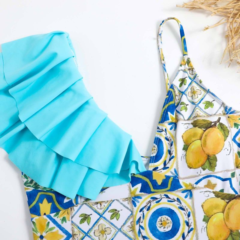 Women's Strap Bodysuit Chiffon Skirt Sunscreen Swimsuit_voghion.com