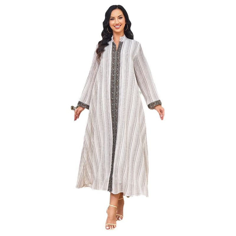 Muslimische Robe Damen Lange Mode Neue Perlen Tourist Party Abendkleid_voghion.com