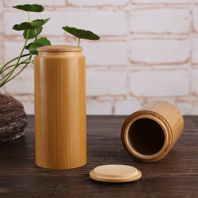 Latas de té de viaje de bambú natural Latas herméticas portátiles Cajas de té para viajes Latas de té extraíbles Yuzhu_voghion.com