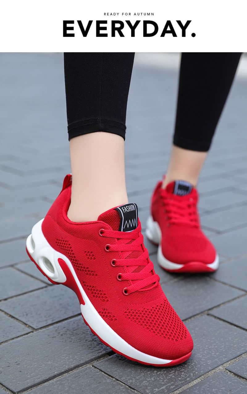 2023 Neue koreanische Version der Damen-Lässige, luftgepolsterte Laufschuhe, atmungsaktive Sportschuhe mit weicher Sohle_voghion.com