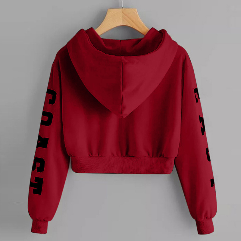 Womens Letts Crop Hoodie Sweatshirt Pullov Tops Teenag Girls Veet Long Sleeve Cropped Sweatshirts Sudadas De_voghion.com