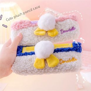 Scatola portapenne creativa in stile coreano con sfumatura, carina, in peluche, ottagono, astuccio per matite, a forma di cuore per ragazze, semplice borsa portaoggetti per studenti_voghion.com