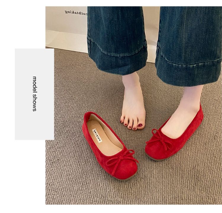 Evening Wind Bow Flat Shoes One-pedal Single Shoes Japanese Grandma Shoes Spring And Summer Doudou Shoes Mother Women's Shoes Ladyshoes_voghion.com
