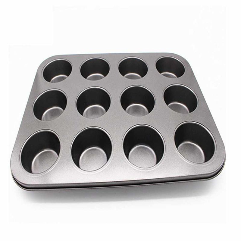 2 pezzi 12 tazze fai da te teglia per cupcake utensili stampo in acciaio antiaderente uovo crostata teglia piatto muffin torta stampo rotondo biscotto teglia ZXH_voghion.com