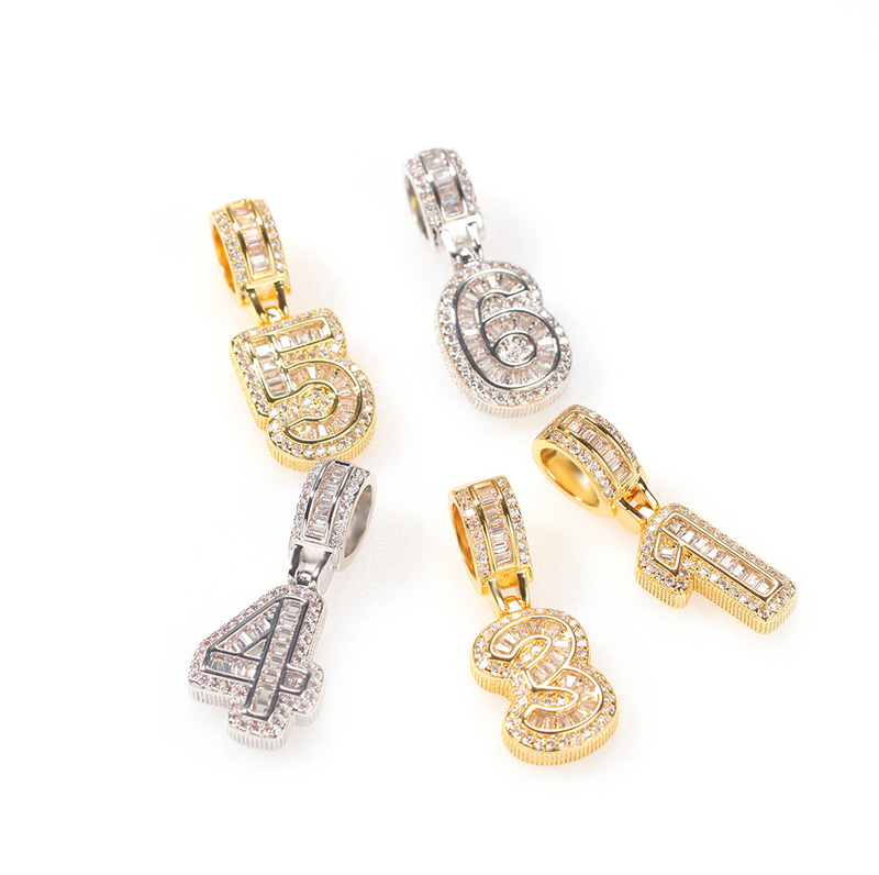 Nouveau pendentif en zircon style hip-hop numérique « Ice Sugar », design alternatif et tendance, pour colliers et accessoires de personnalisation._voghion.com