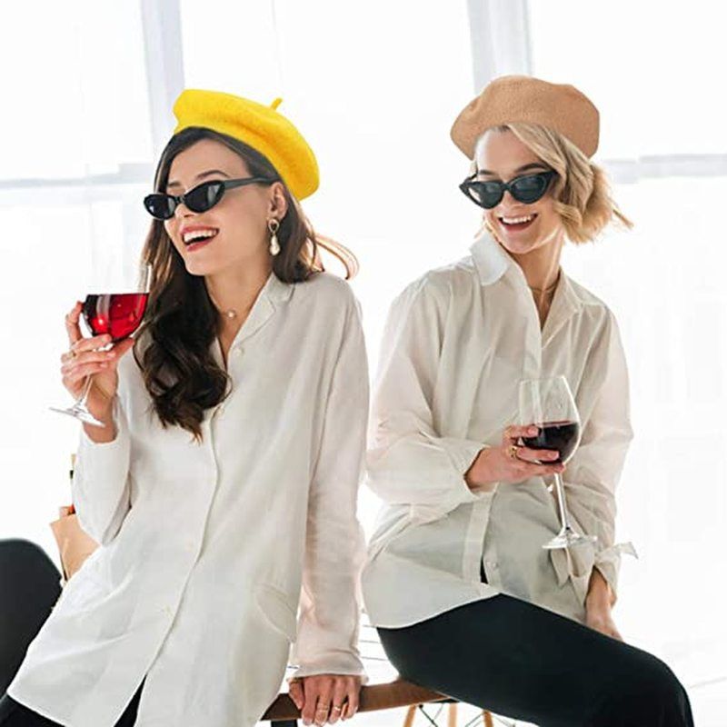 New Arrivals Women Girl French Artist Warm Wool Beanie Hat Cap Vintage Plain Beret Hats Solid Color Elegant Lady Winter Caps_voghion.com