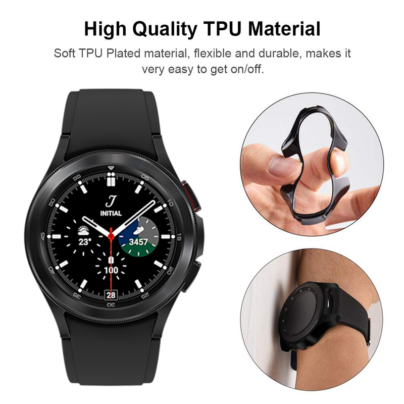 Carcasă pentru Samsung Galaxy Watch 4 44mm 40mm, placată cu TPU, protecție ecran completă, bara de protecție pentru Correa Galaxy 4 Classic 46mm 42mm_voghion.com