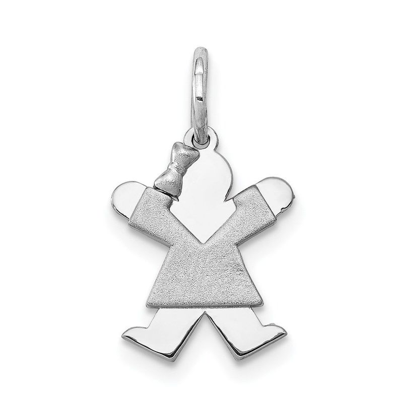 14k White Mini Girl Joy Charm_voghion.com