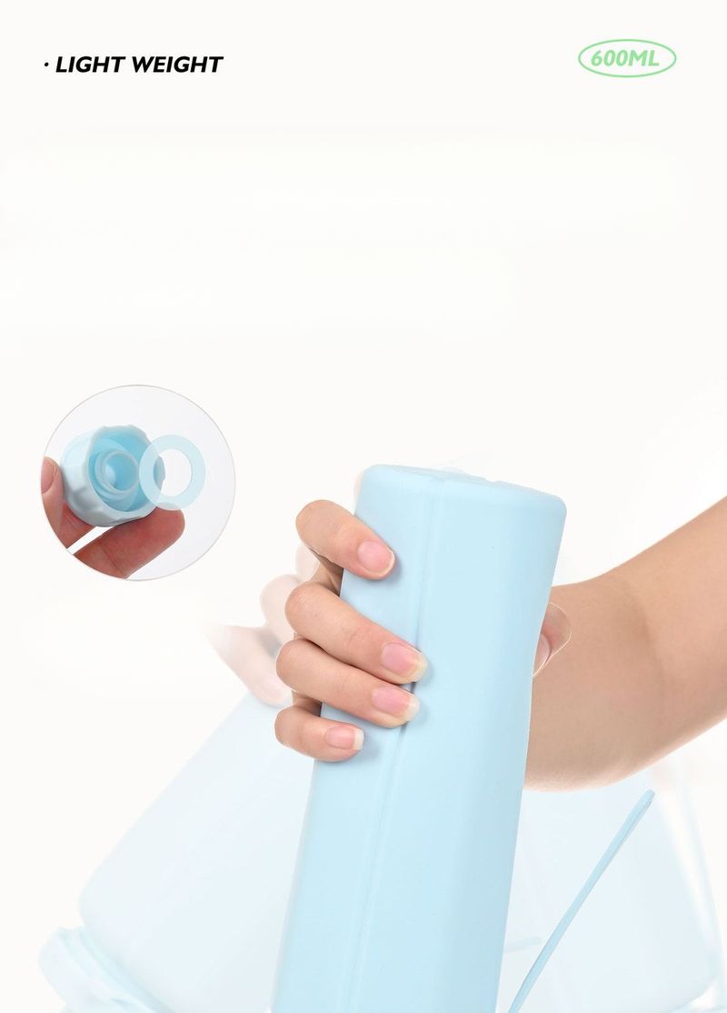 Borraccia sportiva portatile anti-goccia, resistente alle alte temperature, pieghevole, in silicone alimentare_voghion.com