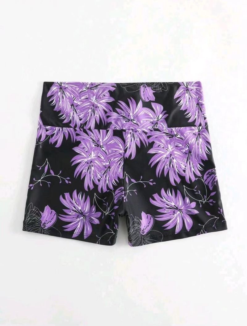 Swim Printed Damen Boxer Konservative High Waist Kordelzug Strand Single Shorts_voghion.com