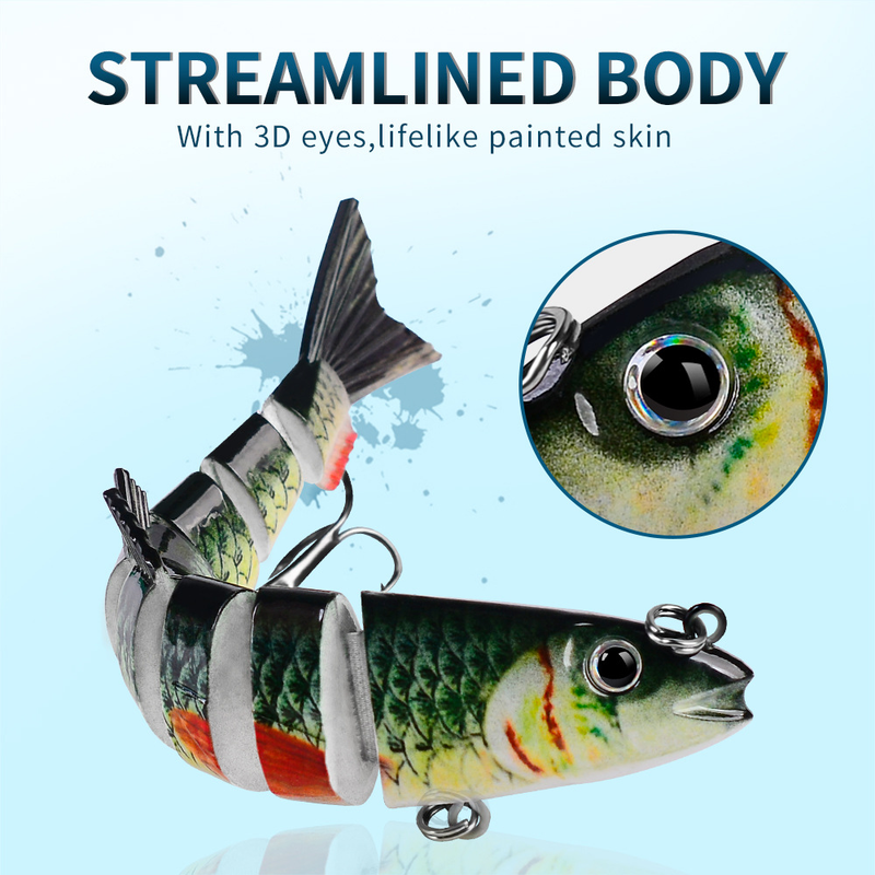 Lure Multi-Section Fish 8-Section Multi-Stage Hard Sea 12.5cm 21.5g Plastic Bait Fishing Gear_voghion.com