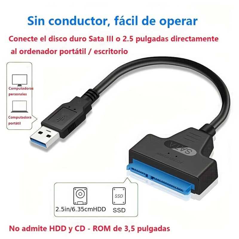 SATA-zu-USB-3.0/2.0-Kabel mit bis zu 6 Gbit/s für externe 2,5-Zoll-HDD-SSD-Festplatten, SATA 3 22-Pin-Adapter USB 3.0 zu SATA III-Kabel_voghion.com