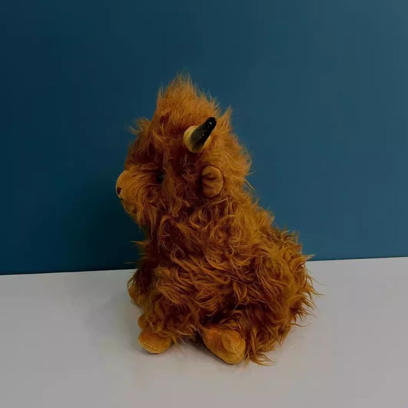 Cross border Highland Cow simulation Scottish Highland cattle plush toy children's doll long haired yak wholesale_voghion.com