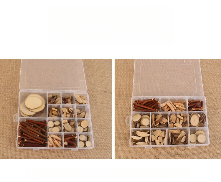 Set kleuters DIY knutselactiviteit houten blokken doos klein droge tak materialen_voghion.com