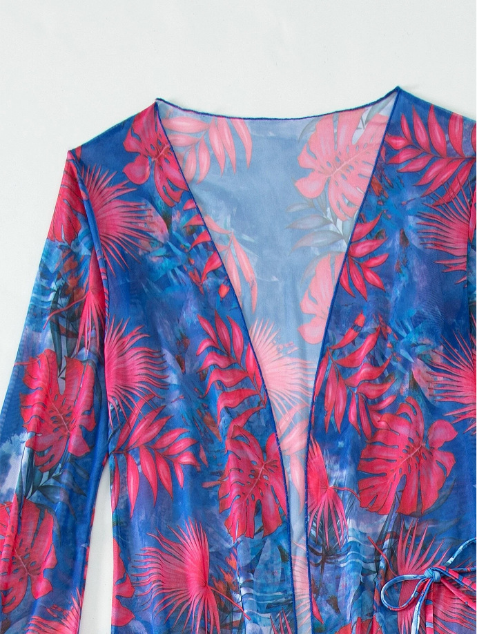 Badekleeder Fraen Split Dräi-Stéck Laangärm Blouse Internet Promi Riemen Bikini_voghion.com