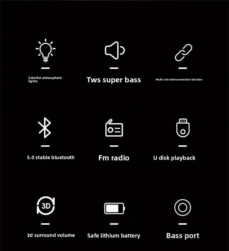 Cross-border Subwoofer Wireless Bluetooth Small Speaker Outdoor Audio Card Voice Broadcast Mini Smart Speaker_voghion.com