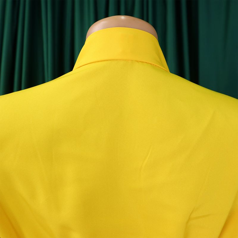 Großes Damenkleid im Herbst 2024, Neuheit mit Schnürung, Plissee, langen Ärmeln, Farbblock, elegantes Kleid mit Temperament_voghion.com