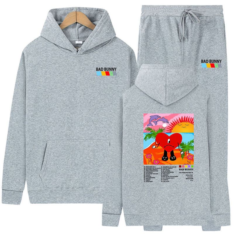 Men's Clothing Trendy brand un verano sin ti suit bad bunny printed sweatshirt spring and autumn hoodie 2024_voghion.com