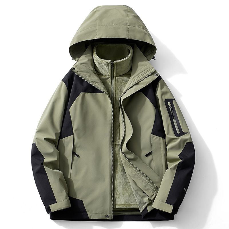 Giacca invernale autunnale con fodera interna ultra morbida staccabile, tuta da trekking 3 in 1, cappotto caldo impermeabile antivento per M e_voghion.com