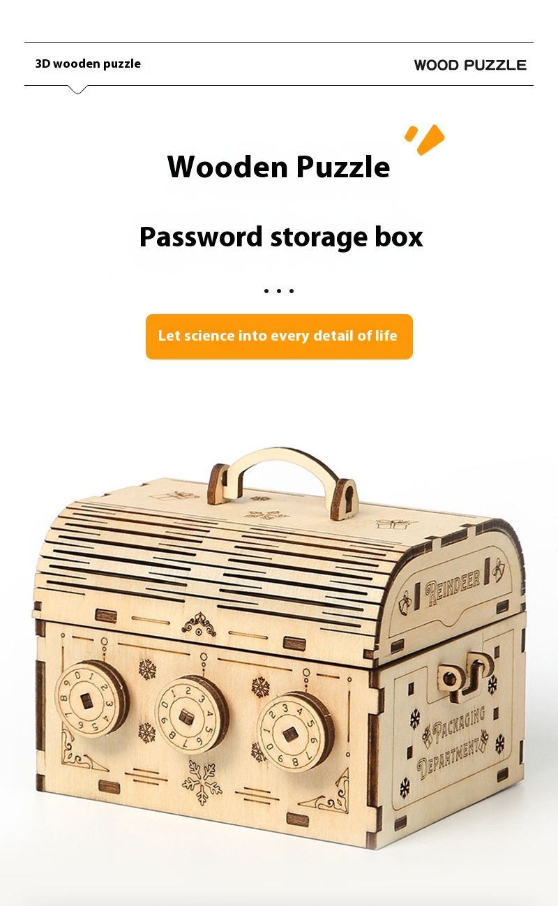 Nouveau jouet d'assemblage de puzzle en bois 3D DIY boîte de rangement de mot de passe créative_voghion.com