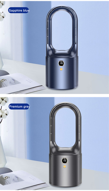 Xiaomi Home Use Electric Bladeless Table Fan Cooler USB Charging Portable Wireless Mini Cooling Fan Ultra Quiet LED Night Light_voghion.com