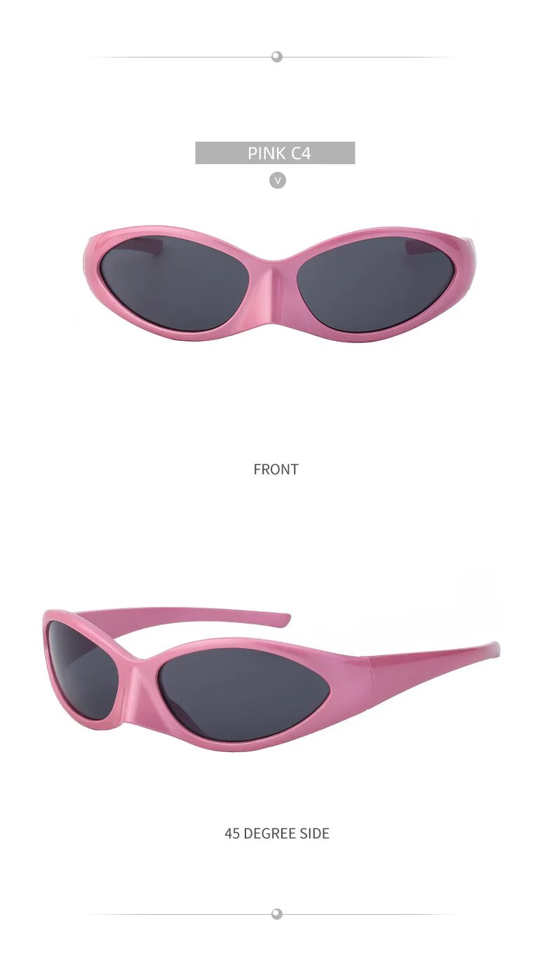 Nya Y2K Solglasögon Goggle Dam 2000-tal Punk Bat Solglasögon för män Nyanser Retro märkesdesigner Steampunk Sports Solglasögon_voghion.com