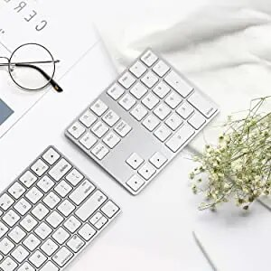 Awireless Rechargeable Aluminum 34-Key Number Keyboard Data Entry Compatible for Book,Book Air/Pro_voghion.com