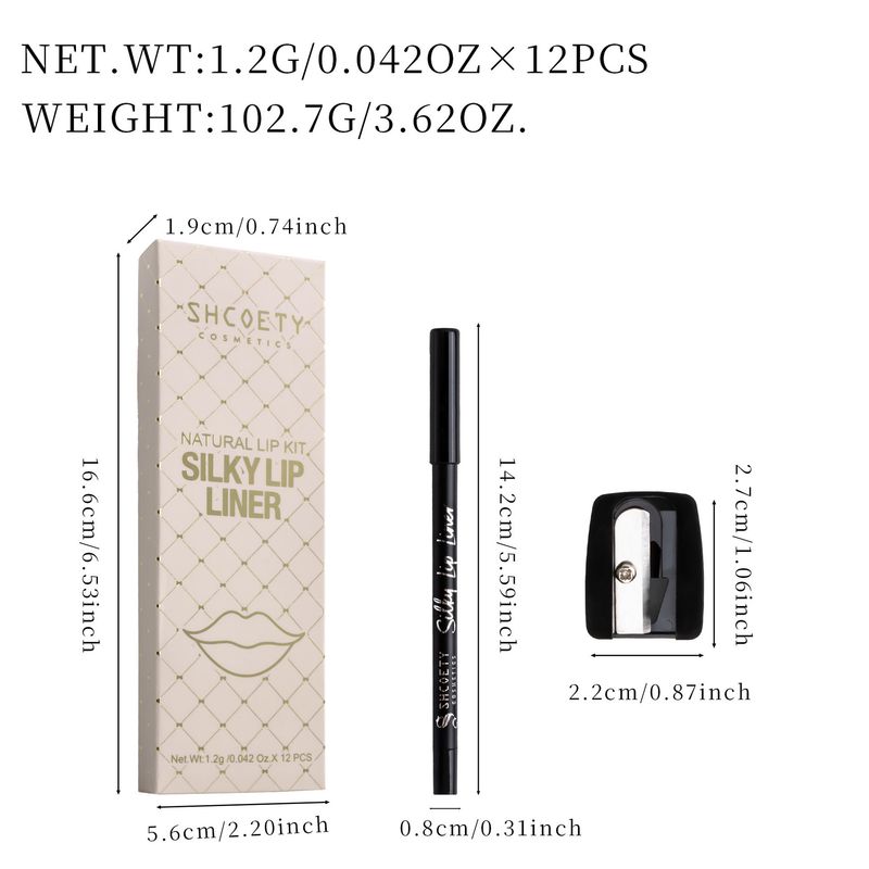 SHCOETY 12-Color Matte Waterproof Lip Liner Pencils - Nude Lip Contour Kit With Sharpener, Long-Lasting Smudge-Proof Lip Definer_voghion.com
