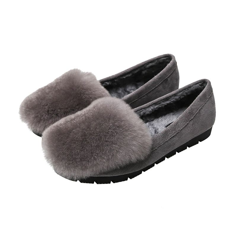 T27 Huidong Yixin Da 2025 Herbst Winter Neue Stil Loafers Echt Kaninchen Fell Faul Flache Schuhe Für Frauen_voghion.com