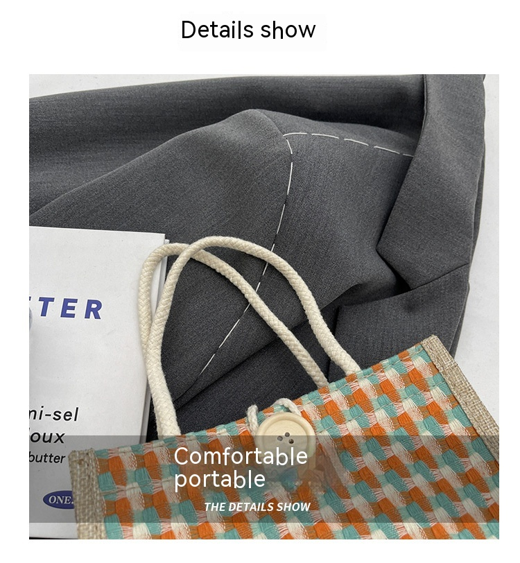 Nuova borsa di lino portatile versatile di vendita calda Borsa da regalo di accompagnamento in lino da donna Borsa a tracolla piccola portatile in lino giallo_voghion.com