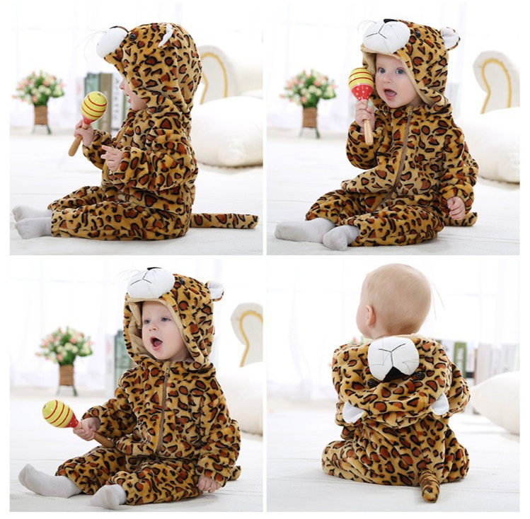 Kinderflanel romper voor baby's en jonge kinderen, huiskleding voor kinderen, cartoon schattige jumpsuit_voghion.com