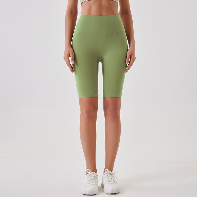 Women's Clothing double-sided brushed yoga shorts without embarrassing lines, buttocks lifting and abdominal control sports running fitness pants_voghion.com