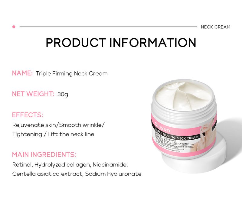 Scrub e trattamenti per il corpo QUIYUM Crema collo 30 g Cura del collo Idratante e illuminante per il tono della pelle Marchio Spot Source_voghion.com