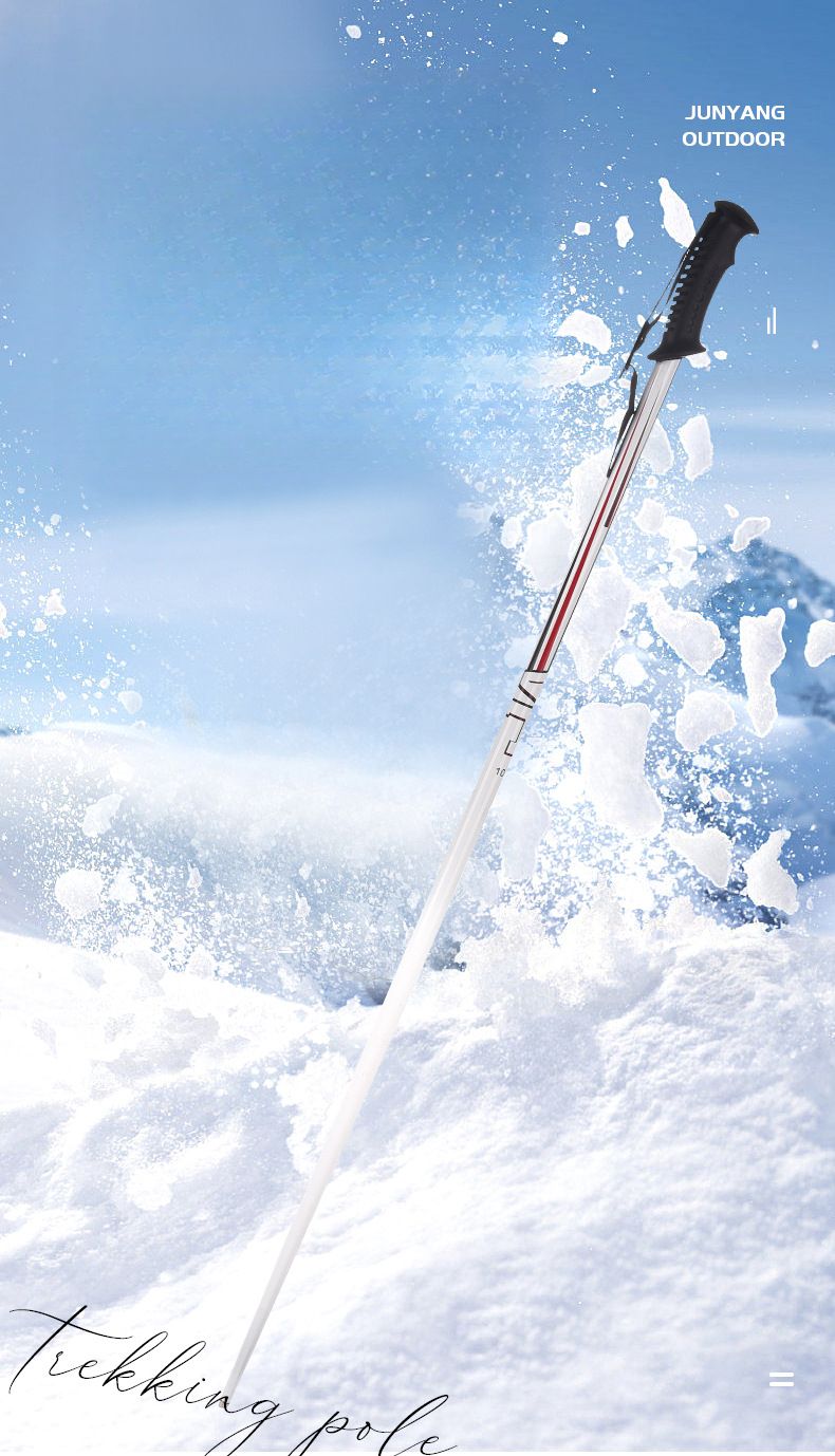 One Section Multifunctional Ultra-Light Aviation Aluminum Alloy Double Board Snow Ski Hiking Climbing Pole_voghion.com