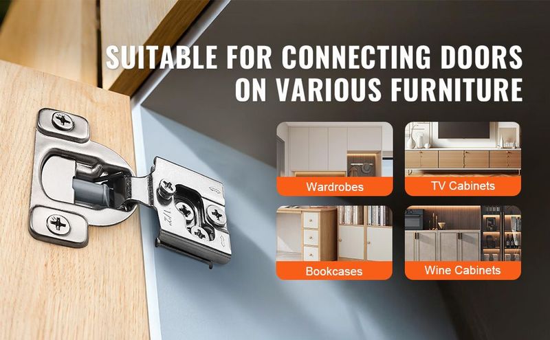VEVOR Cabinet Door Hinges 40 Packs Partial Overlay Soft Close For Framed Type_voghion.com