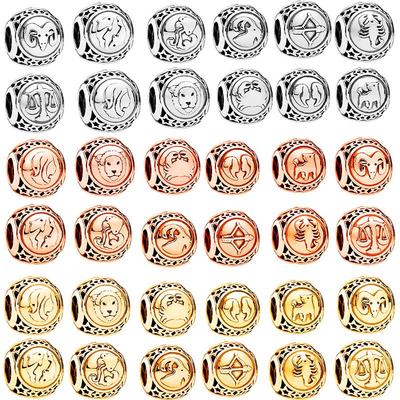 Classic Constellation Three Color Alloy Loose Beads Large Hole Beads DIY_voghion.com