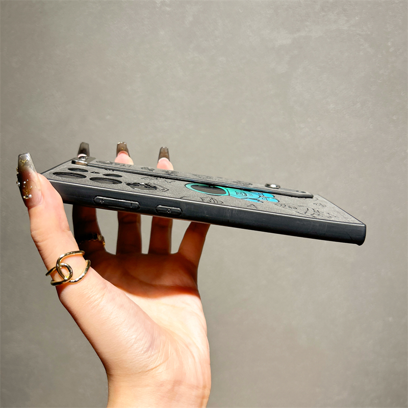 Husă din piele rezistentă la șocuri pentru Samsung Galaxy S23 S22 Ultra S23Ultra S22Ultra, cu suport pentru curea de încheietură, model astronaut laser_voghion.com