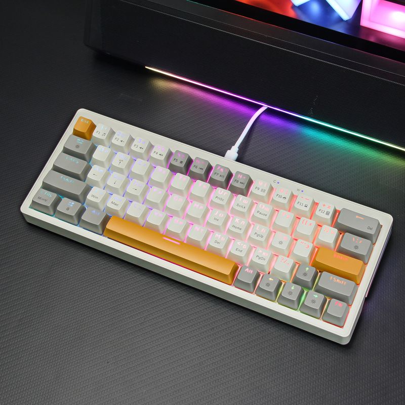 Zifriend Russian ZA63 Hot-swappable Mechanical Keyboard Three-mode Bluetooth Wireless Russian E-sports Gaming Keyboard_voghion.com