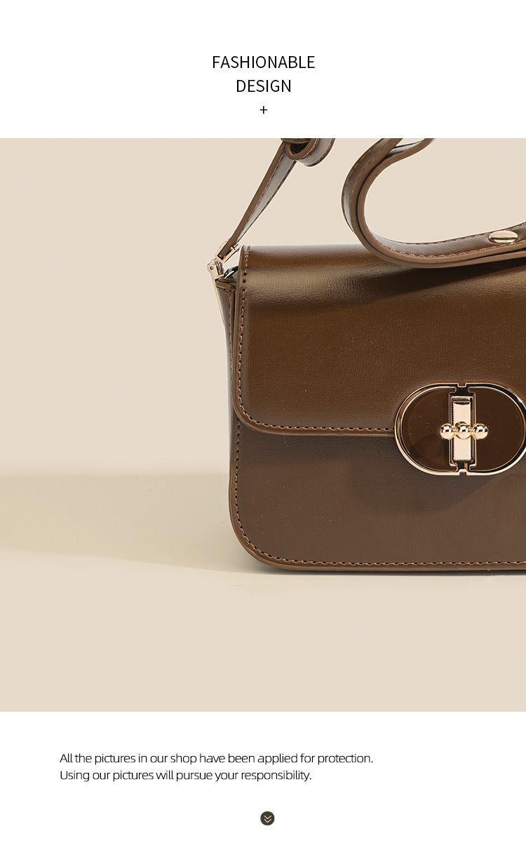 High-end Small Square Women's 2024 New Lock Buckle Fashion Simple Commuting Single Shoulder Crossbody Bag_voghion.com