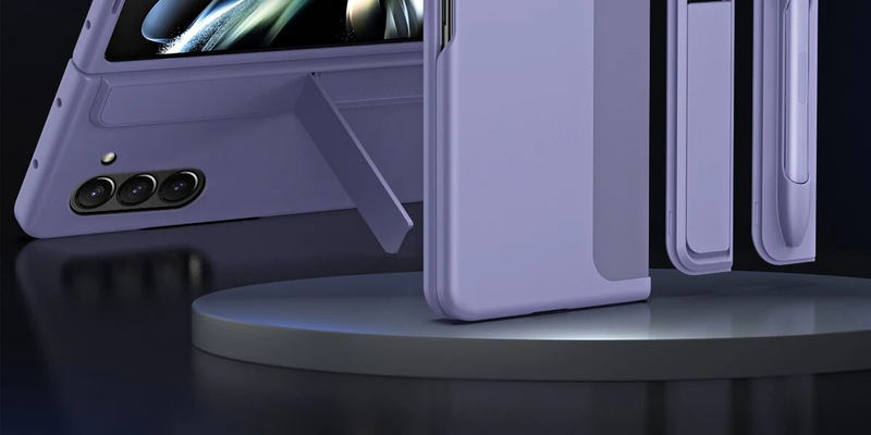 2 in 1 Removable Pen Slot Stand Holder Case For Samsung Galaxy Fold 5 4 3 5G Skin Friendly Matte Z Fold5 Shockproof Hard_voghion.com