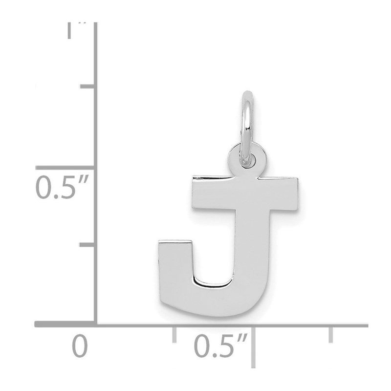 14KW Small Block Letter J Initial Charm_voghion.com