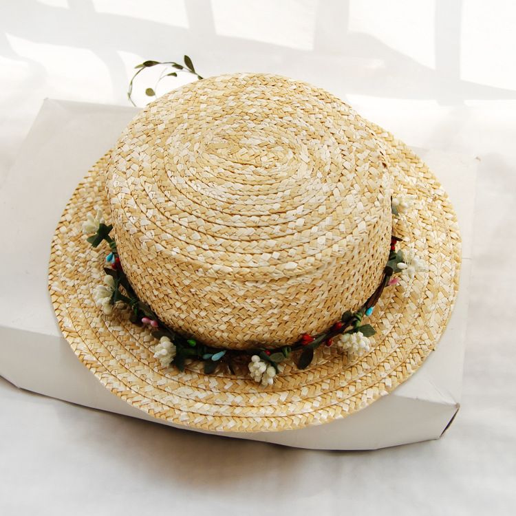 Cappello di paglia da donna con protezione solare, estivo, classico giapponese, semplice e a tesa larga_voghion.com