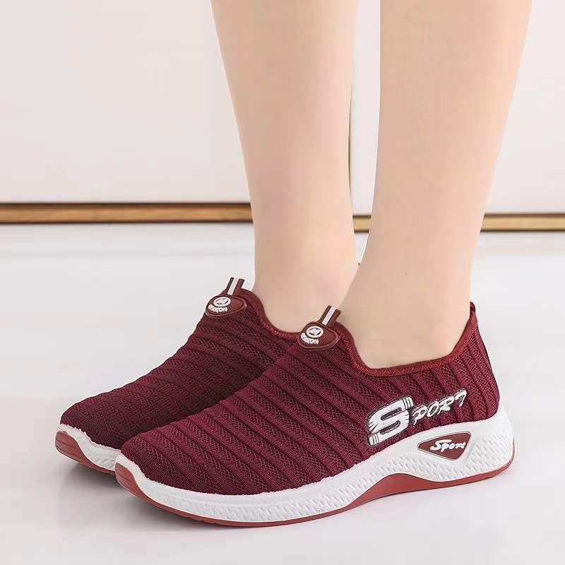 Flying Weaving Sports Frühling und Herbst neue Leinwand Walking Damen One Step Single Schuhe_voghion.com
